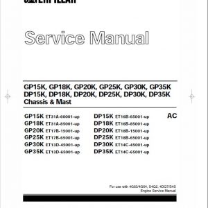 CAT DP15K, DP18K, DP20K, DP25K, DP30K, DP35K Forklift Service Manual - Image 4