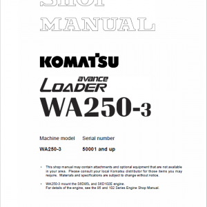 Komatsu WA250-3 Wheel Loader Service Manual - Image 2