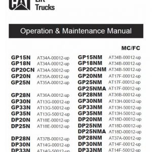 CAT GP25N, GP30N, GP35N Forklift Lift Truck Service Manual - Image 7