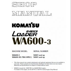 Komatsu WA600-3 Wheel Loader Service Manual - Image 2