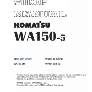 Komatsu WA150-5 Wheel Loader Service Manual - Image 5