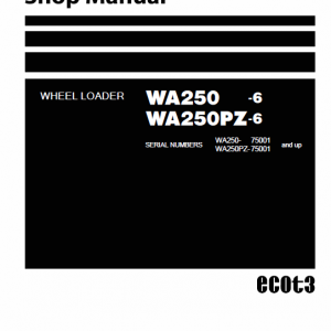 Komatsu WA250-6, WA250PZ-6 Wheel Loader Service Manual - Image 6