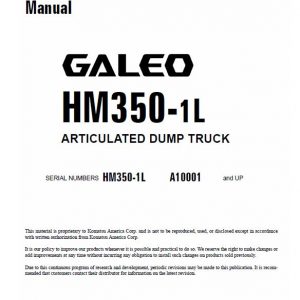 Komatsu HM350-1L Dump Truck Service Manual