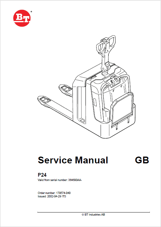 BT P24 Pallet Truck Repair Service Manual