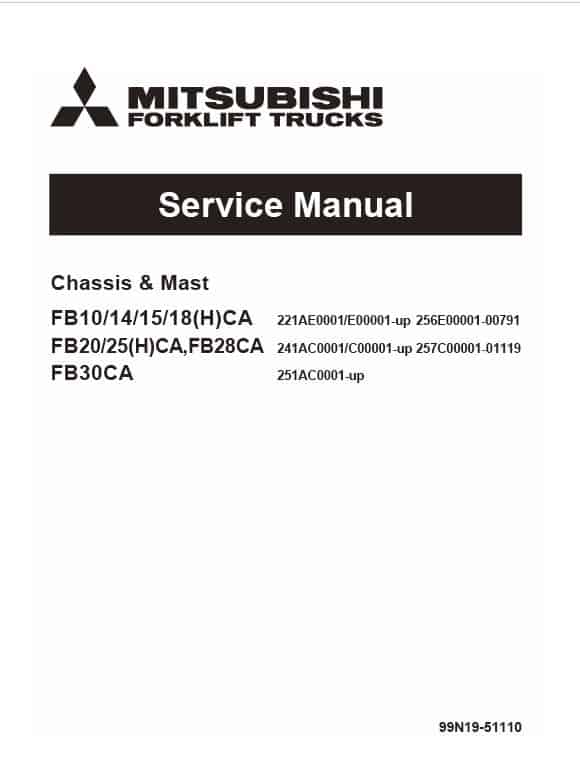 Mitsubishi FB15CA, FB15HCA, FB18CA, FB18HCA Forklift Service Manual