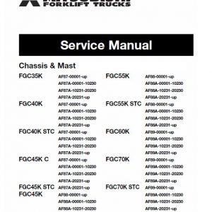 Mitsubishi FGC55K, FGC55K STC, FGC60K, FGC70K, FCG70K STC Forklift Service Manual