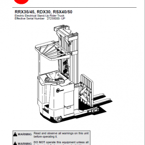 BT RRX35, RRX45, RDX30, RSX40, RSX50 Rider Truck Service Manual