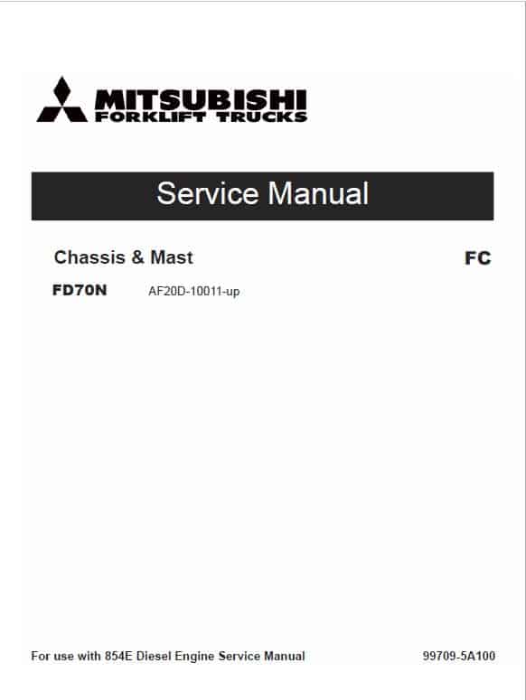 Mitsubishi FD70M Forklift Lift Truck Service Manual