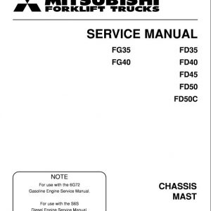 Mitsubishi FD35, FD40, FD45, FD50, FD50C Forklift Service Manual