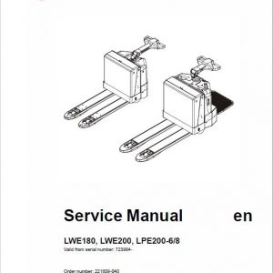 BT LWE180, LWE200, LPE200-6, LPE200-8 Pallet Truck Service Manual