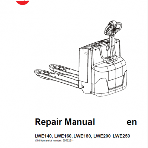 BT LWE140, LWE160, LWE180, LWE200, LWE250 Pallet Truck Manual