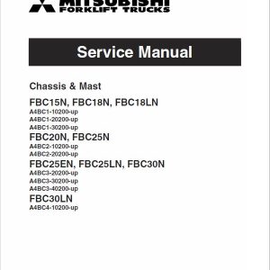 Mitsubishi FBC15N, FBC18N, FBC18LN Forklift Lift Truck Service Manual