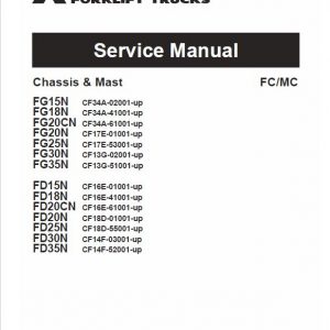 Mitsubishi FD25N, FD30N, FD35N Forklift Service Manual