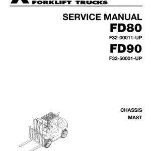 Mitsubishi FD80, FD90 Forklift Lift Truck Service Manual