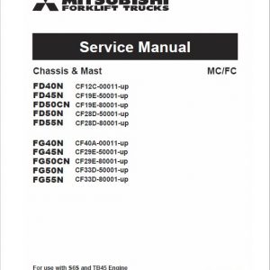 Mitsubishi FD40N, FD45N, FD50CN, FD50N, FD55N Forklift Service Manual