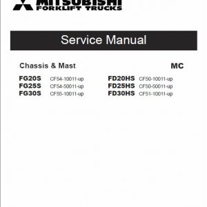 Mitsubishi FD20HS, FD25HS, FD30HS Forklift Lift Truck Service Manual