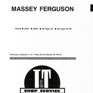 Massey Ferguson MF 85, MF 88, MF 90 Tractor Service Manual