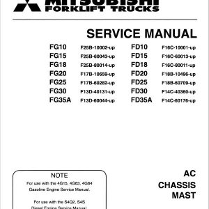 Mitsubishi FG10, FG14, FG15, FG18 Forklift Service Manual - Image 2