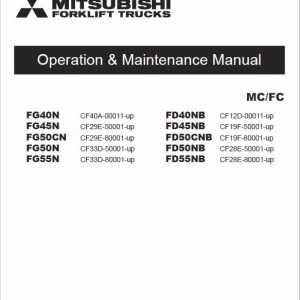 Mitsubishi FD40NB, FD45NB, FB50CNB, FD50NB, FD55NB Forklift Service Manual - Image 2