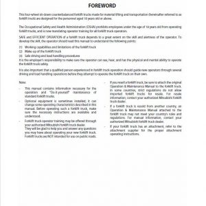 Mitsubishi FD70M Forklift Lift Truck Service Manual - Image 2