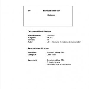 Liebherr L566 Type 1619 Wheel Loader Service Manual