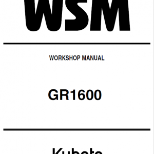 Kubota GR1600 Riding Mower Service Manual