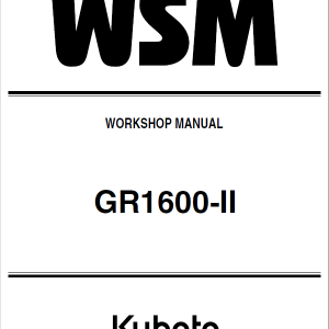 Kubota GR1600-II Riding Mower Service Manual