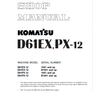 Komatsu D61EX-12, D61PX-12 Dozer Service Manual