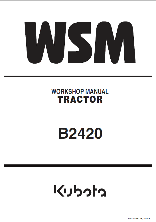 Kubota B2420 Tractor Service Manual