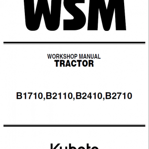 Kubota B1710, B1710D, B2110, B2110D, B2110DB, B2110HDB Tractor Manual