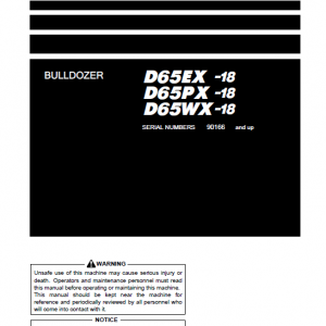 Komatsu D65EX-18, D65PX-18, D65WX-18 Dozer Service Manual - Image 2