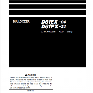 Komatsu D61EX-24, D61PX-24 Dozer Service Manual - Image 3