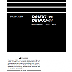 Komatsu D61EXi-24, D61PXi-24 Dozer Service Manual - Image 3