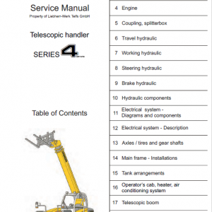 Liebherr TL441-10, TL451-10, TL441-13, TL451-13 Telescopic Handler Service Manual