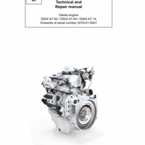 Liebherr D924 A7-00, D924 A7-04, 924 A7-14 Diesel Engine Technical Repair Manual