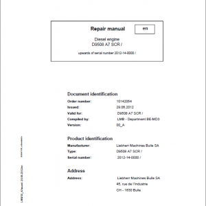 Liebherr D9508 A7 SCR Engine Service Manual - Image 4