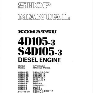 Komatsu 4D105-3, S4D105-3 Diesel Engine Service Manual