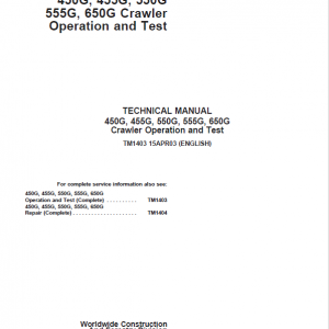 John Deere 450G, 455G, 550G, 555G, 650G Crawler Loader Technical Manual - Image 4