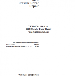 John Deere 950C Crawler Dozer Service Manual (TM2247 & TM1849)