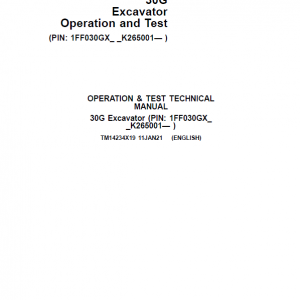 John Deere 30G Excavator Repair Technical Manual (SN. K265001-) - Image 2