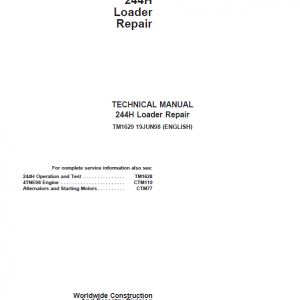 John Deere 244H Loader Repair Service Manual