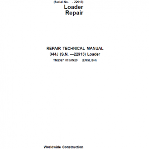 John Deere 344J Loader Service Manual (SN. before 22913)