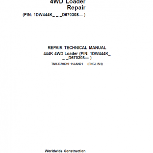 John Deere 444K 4WD Loader Service Manual (SN. from D670308)