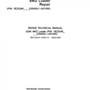 John Deere 524K 4WD Loader Technical Manual (SN. D000001 - D001000) - Image 5