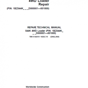 John Deere 544K 4WD Loader Service Manual (SN. D000001 - D001000)