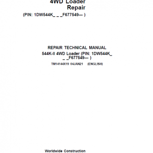 John Deere 544K-II 4WD Loader Service Manual (SN. from F677549)