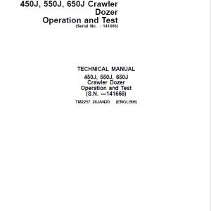 John Deere 450J, 550J, 650J Crawler Dozer Service Manual (SN. before 141666)