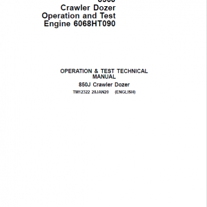 John Deere 850J with Engine 6068HT090 Crawler Dozer Technical Manual - Image 4