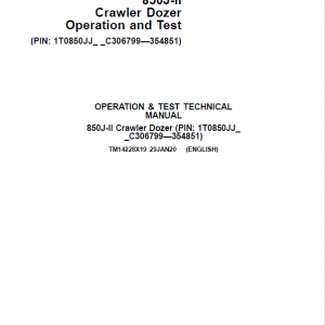 John Deere 850J-II Crawler Dozer Technical Manual (SN. from C306799 - C354851) - Image 4