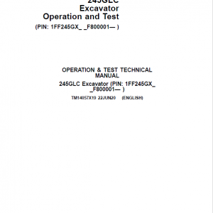 John Deere 245GLC Excavator Repair Technical Manual (SN. F800001-) - Image 2